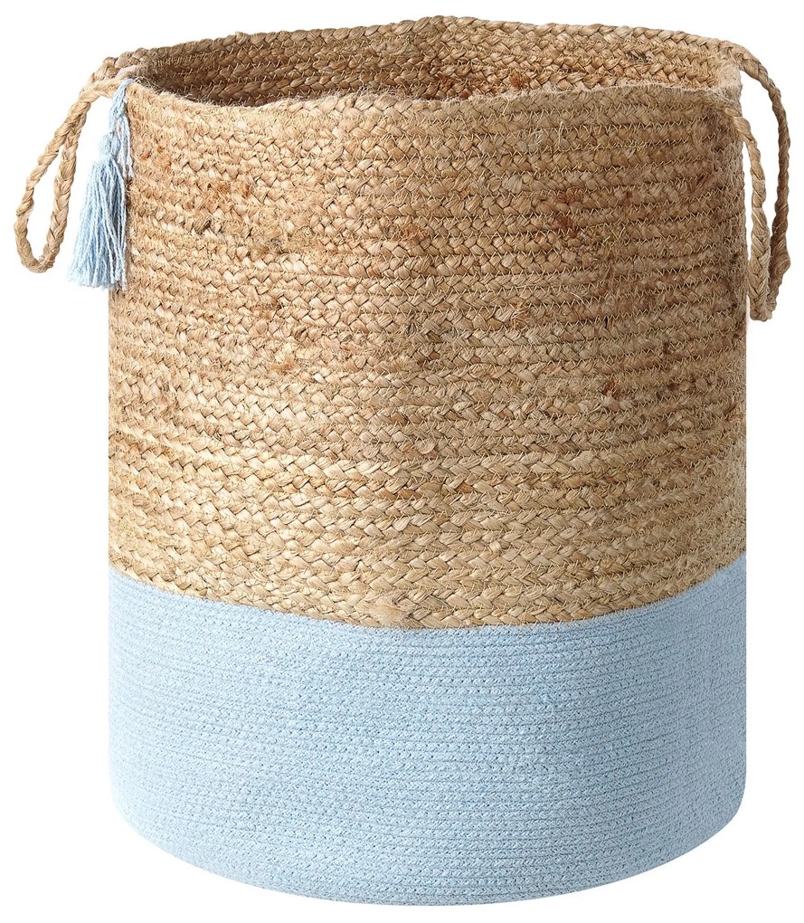 Conjunto de 2 cestos em juta branca e azul GAJAR Beliani