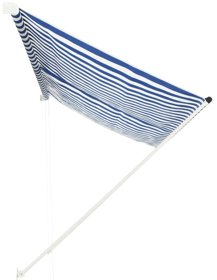 Toldo retrátil 300x150 cm azul e branco