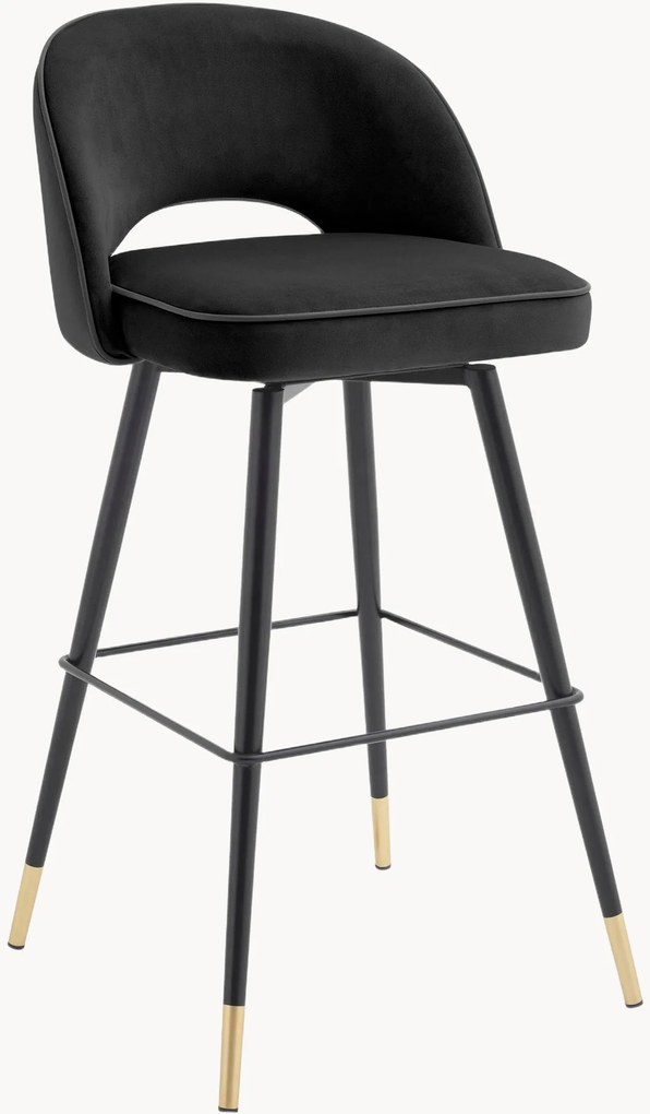 Cadeiras de bar em veludo Cliff, conjunto de 2