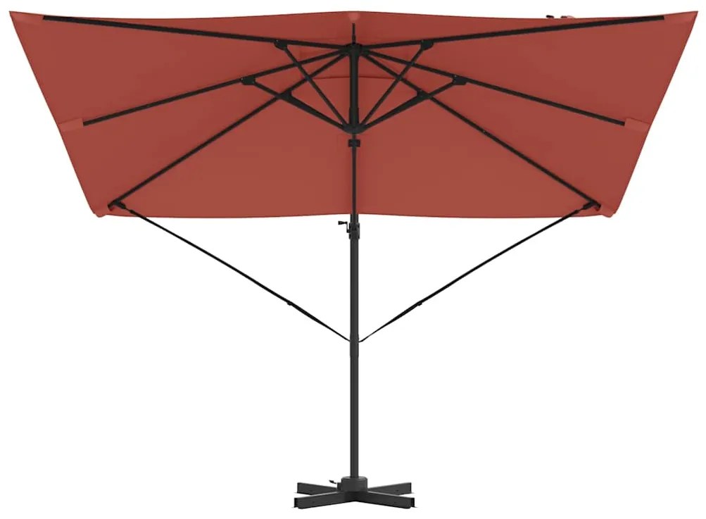 Guarda-Sol Cantilever Roma Terracota 286x285x265 cm em Alumínio