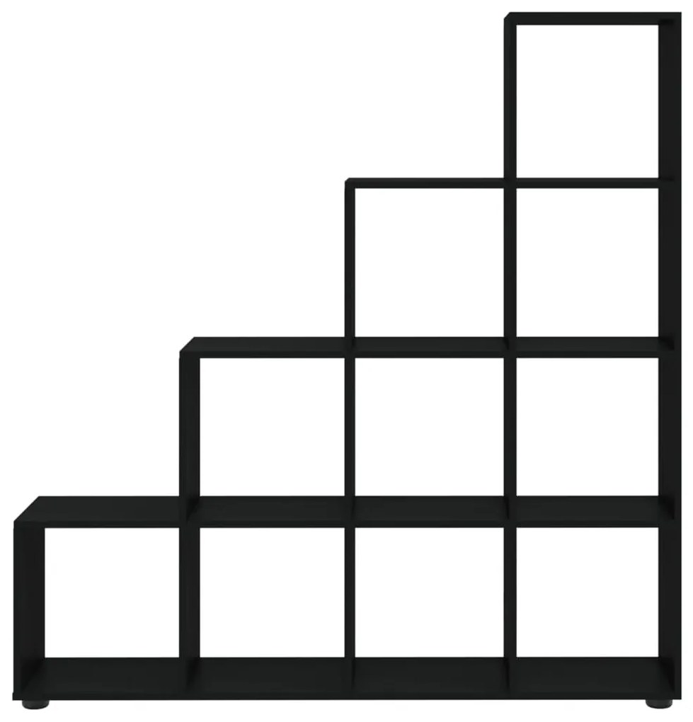 Estante escada/prateleira derivados de madeira 142 cm preto