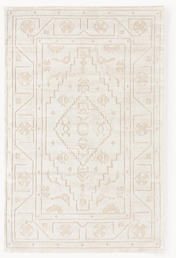 Tapete em viscose artesanal Shaila, branco