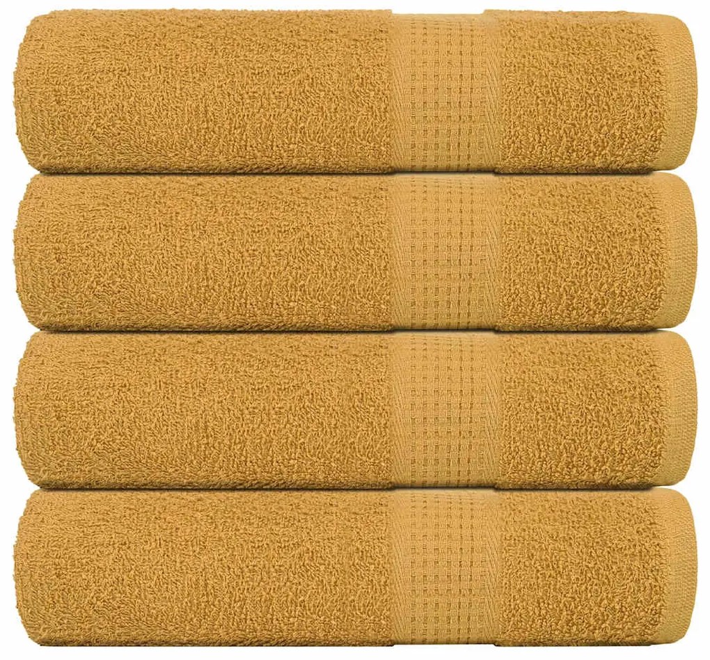 vidaXL Toalhas de mãos 4 pcs FROGN 50x100 cm 100% algodão ouro
