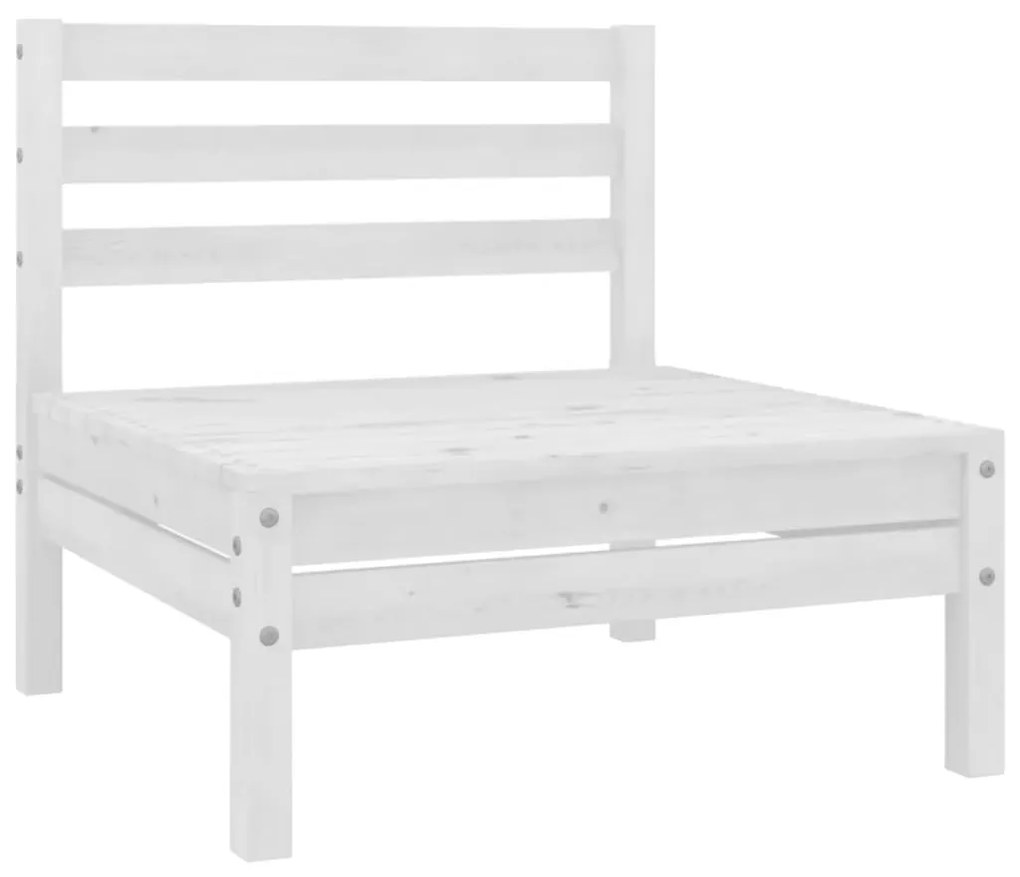 4 pcs conjunto lounge de jardim pinho maciço branco