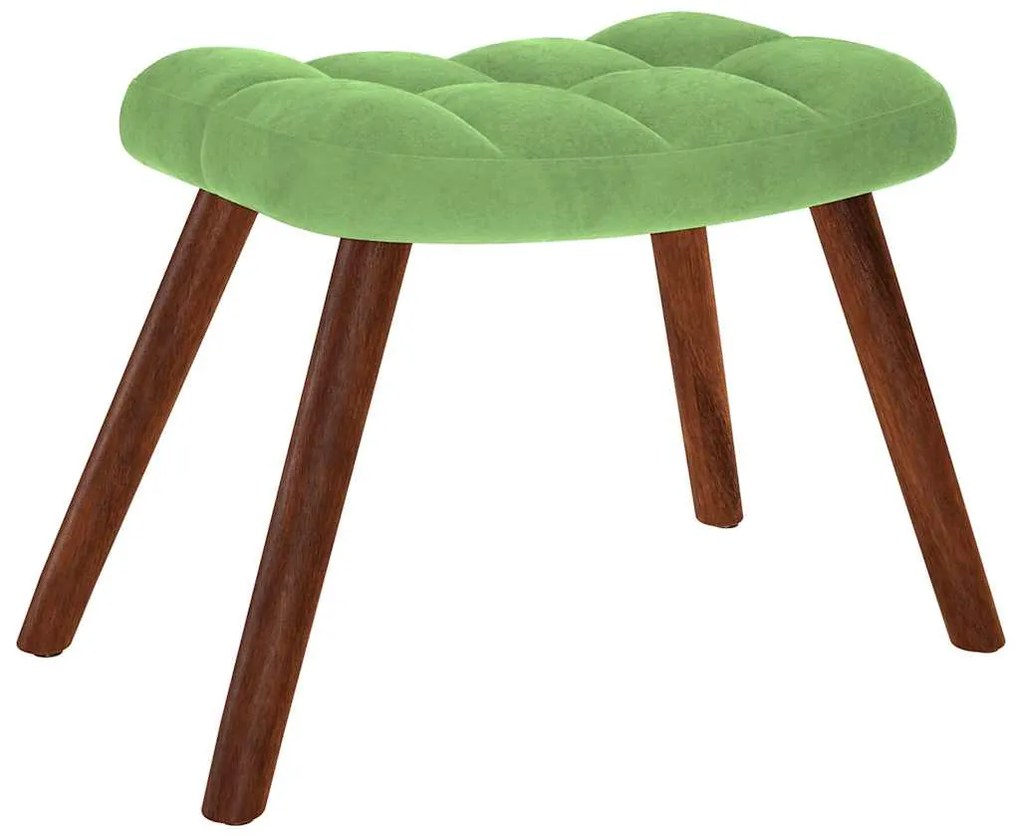 Cadeira de baloiço com banco veludo verde-claro