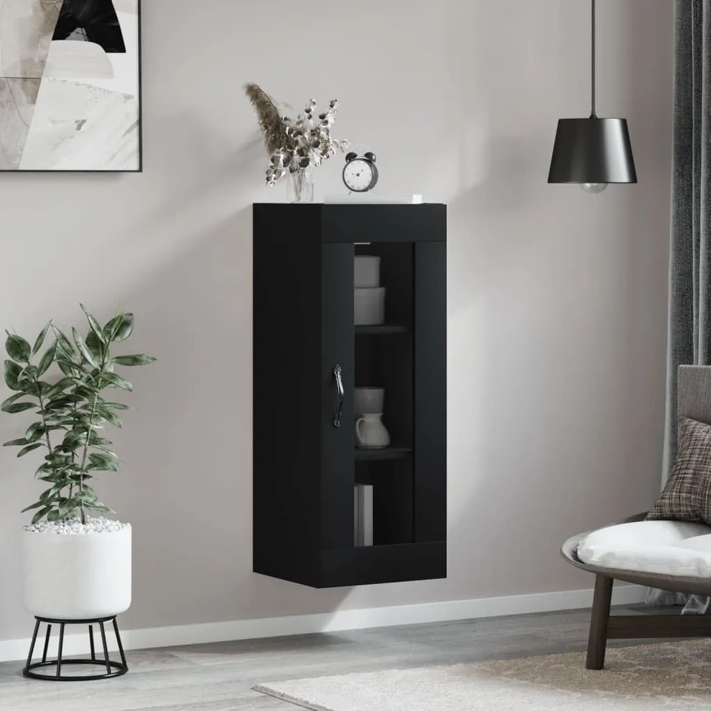 vidaXL Armário de parede 34,5x34x90 cm preto