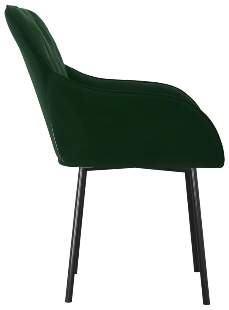 Cadeiras de jantar 2 pcs veludo verde-escuro