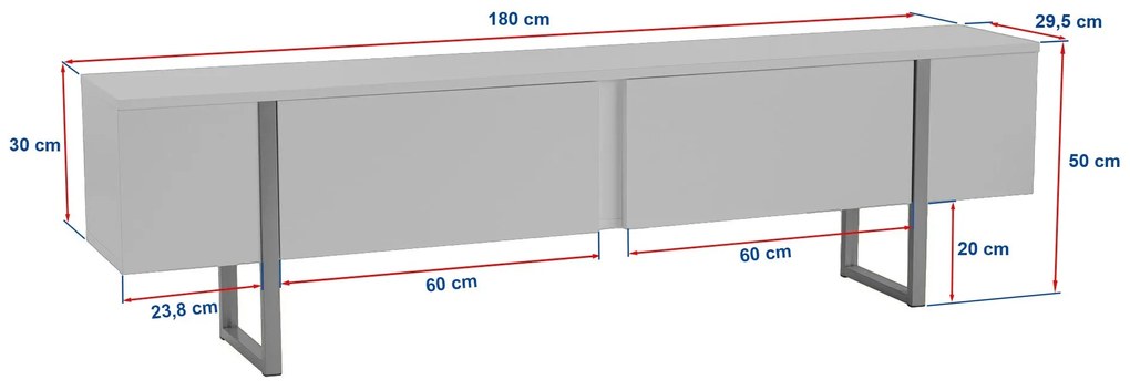 Móvel TV Serenity – Preto Madeira – 180x50x29,5 cm