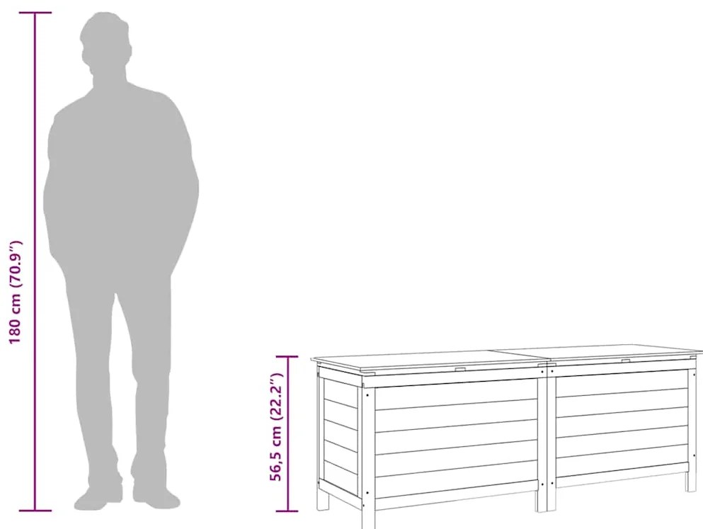 Caixa arrumação p/ jardim 150x50x56,5 cm abeto maciço antracite