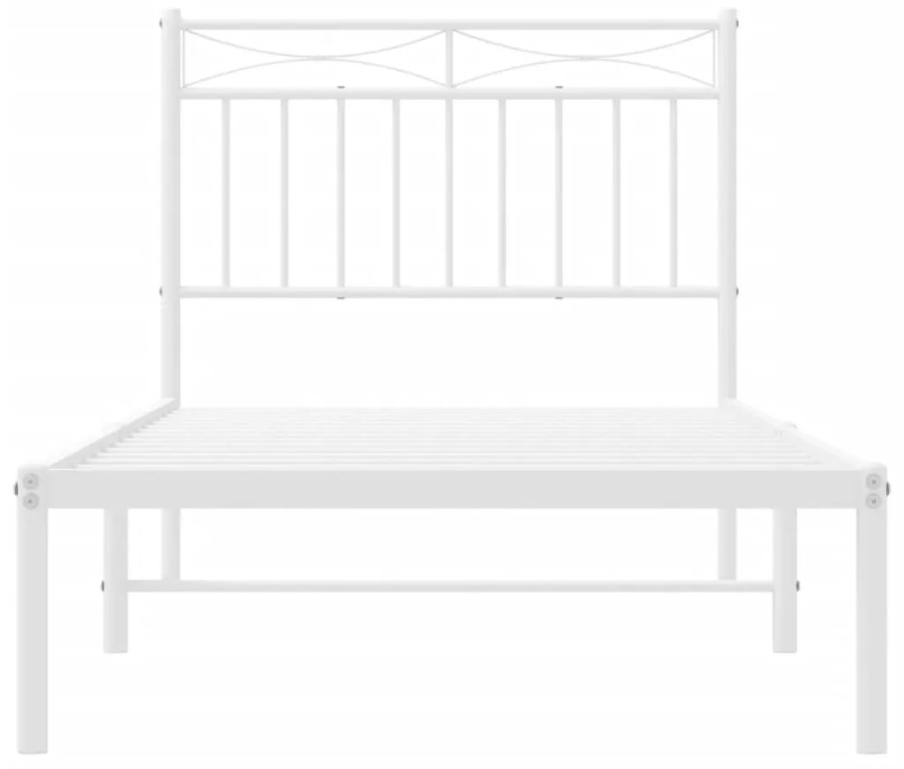 Estrutura de cama com cabeceira 90x190 cm metal branco