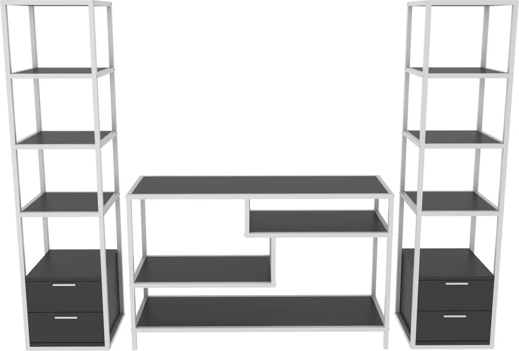 Unidade TV Robbins – Branco e Antracite – 198 cm x 39 cm x 160 cm