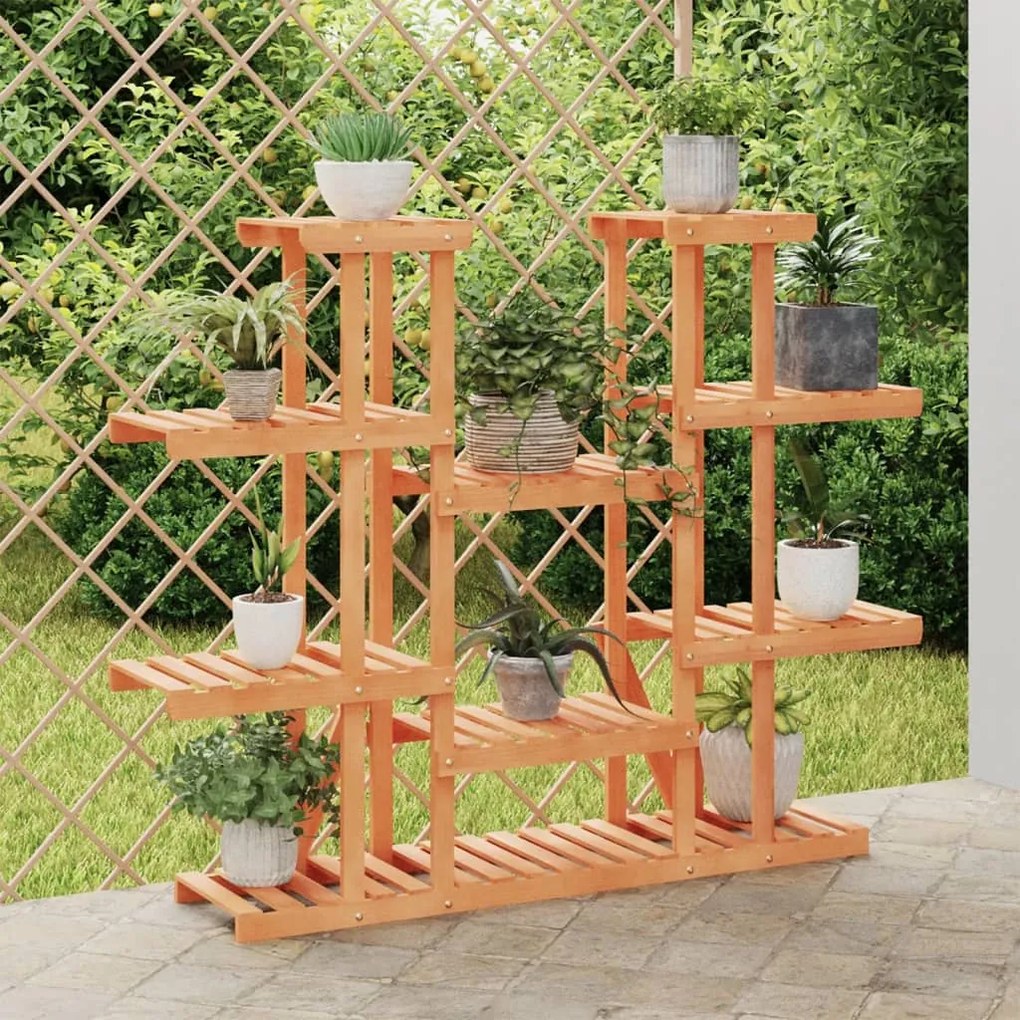 362858 vidaXL Suporte de plantas 110x25x110,5 cm madeira de abeto maciça