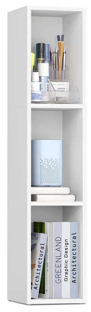 Estante estreita com 3 níveis 24 x 20 x 94,8 cm para arrumação Branca