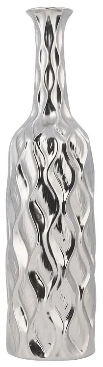 Vaso de cerâmica grés prateada 45 cm BASSANIA Beliani