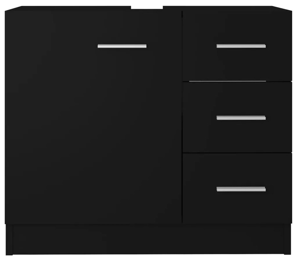 Armário de lavatório 63x30x54 cm derivados de madeira preto