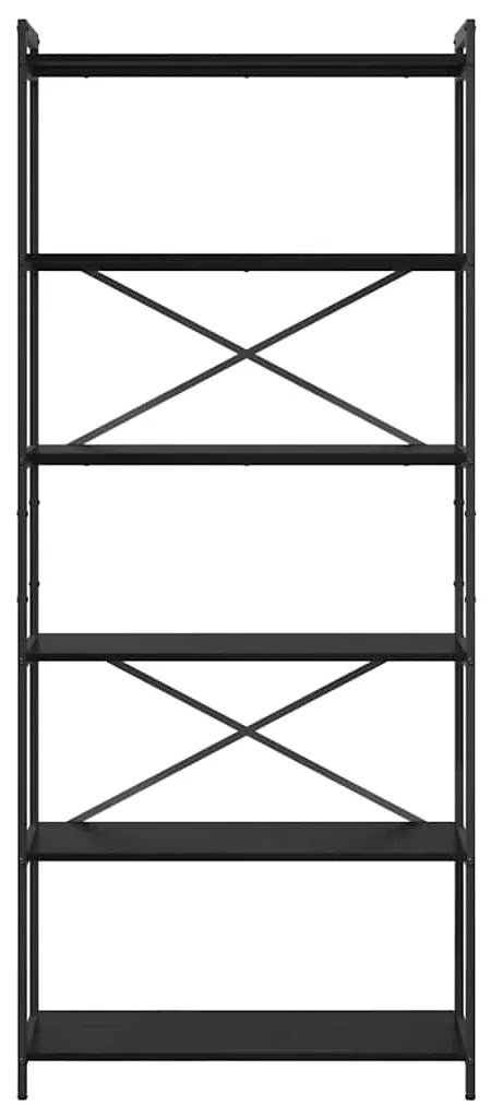 Estante Carvalho preto 80 x 30 x 188 cm Madeira e Aço