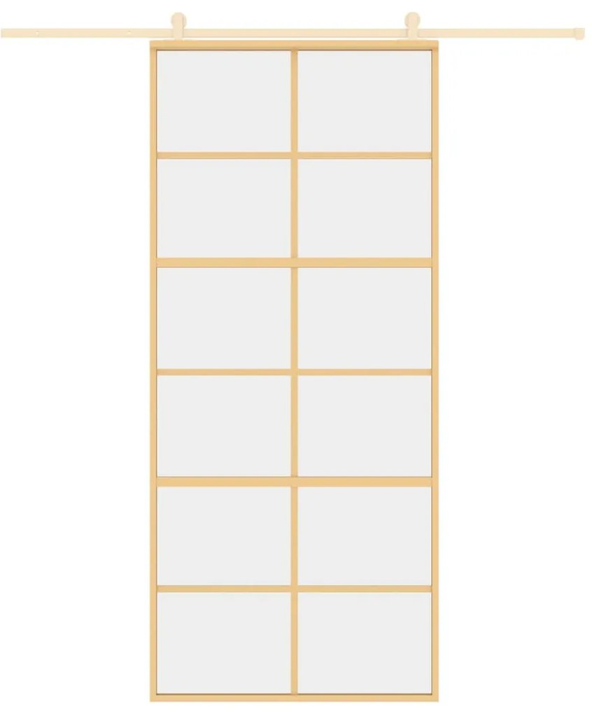 Porta deslizante 90x205 cm vidro ESG/alumínio dourado