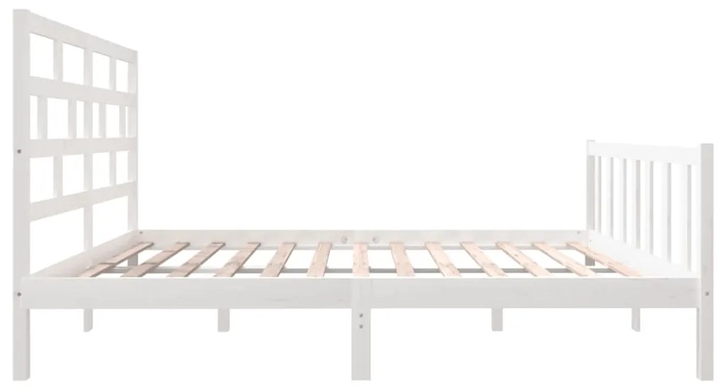 Estrutura de cama 120x200 cm madeira de pinho maciça branco