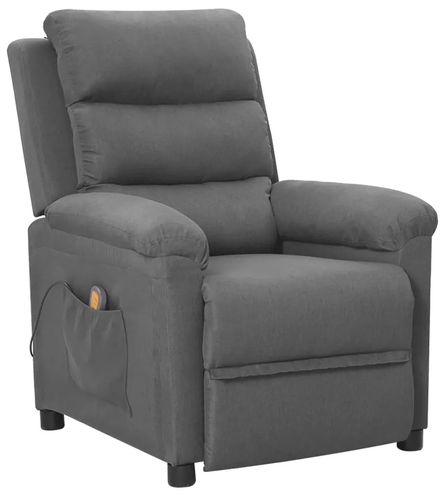 vidaXL Poltrona de massagens tecido cinzento-claro