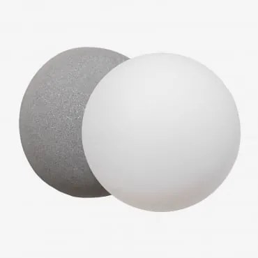 Aplique De Parede Em Cimento Com Bola De Cristal Bublik Cinzento Antracite - Sklum