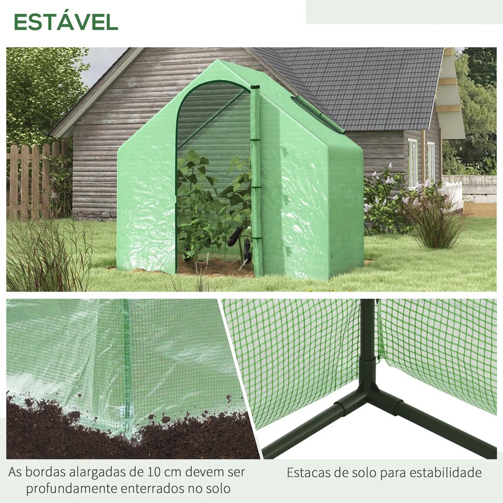 Estufa Transparente de Jardim 180x100x168 cm Estufa de Jardim com Port