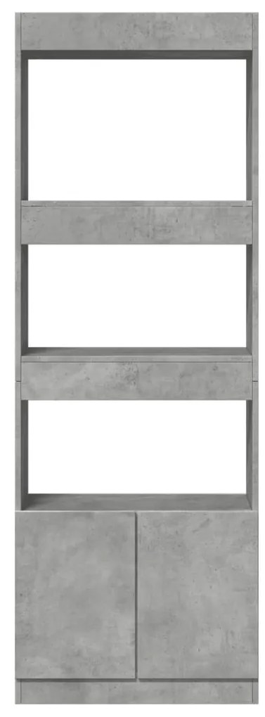 Armário alto 63x33x180 cm derivados de madeira cinzento cimento