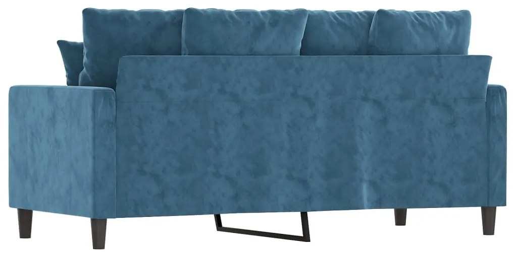 Sofá de 2 lugares veludo 140 cm azul