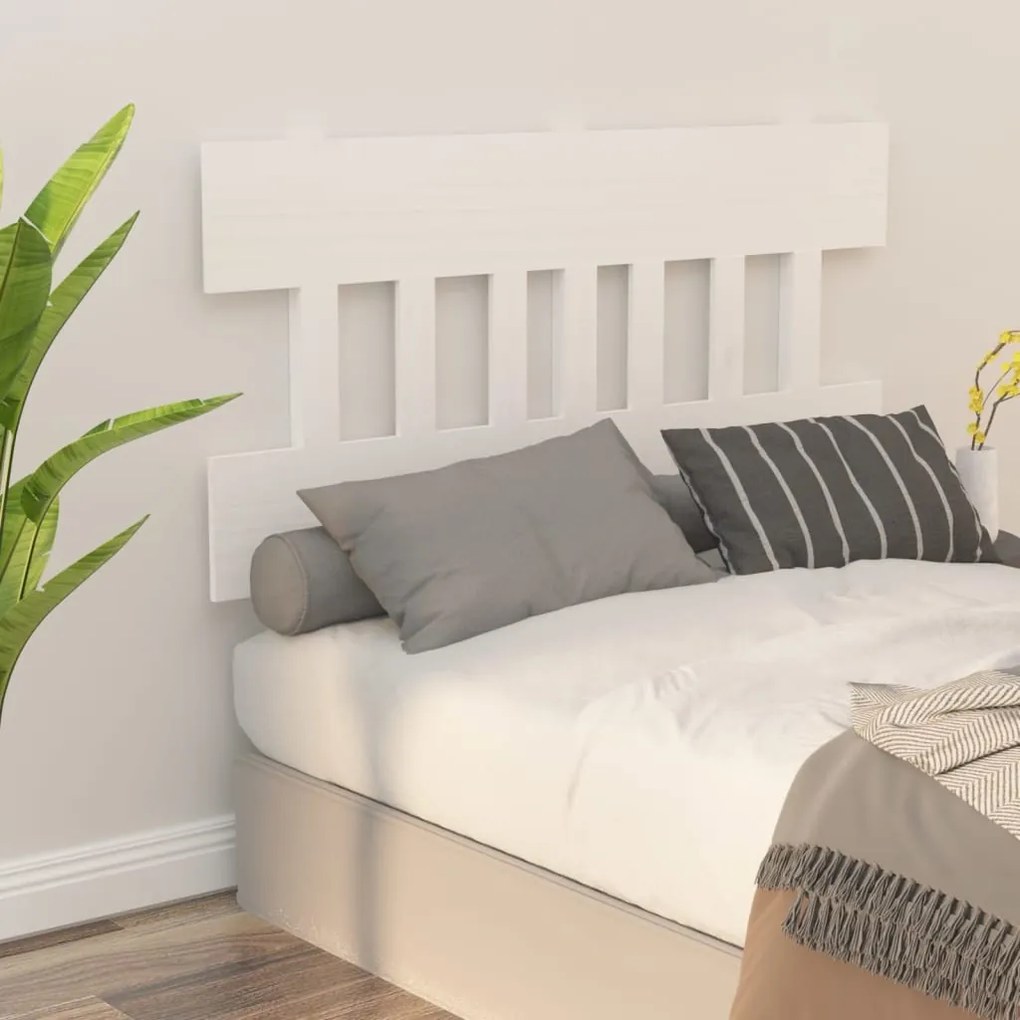 Cabeceira de cama 153,5x3x81 cm pinho maciço branco