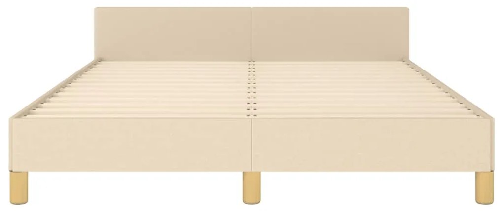 Estrutura de cama sem colchão 140x200 cm tecido cor creme
