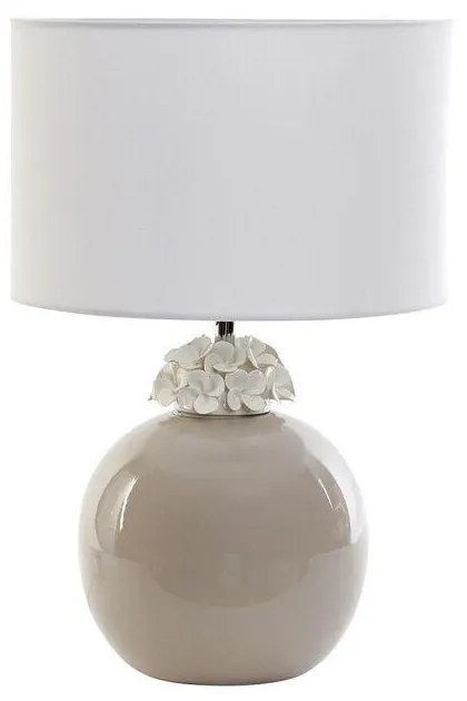 Lâmpada de mesa DKD Home Decor Linho Plástico 240 V 60 W Dolomite Cinzento Claro (32 x 32 x 48 cm)