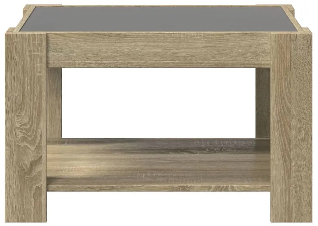 Mesa de centro c/ LEDs 73x53x45 cm derivados de madeira