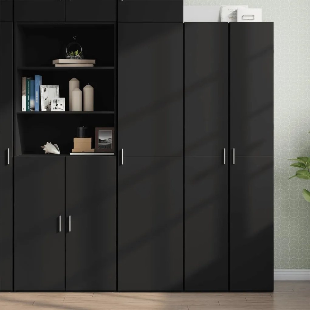 vidaXL Armário alto 45x42,5x185 cm derivados de madeira preto