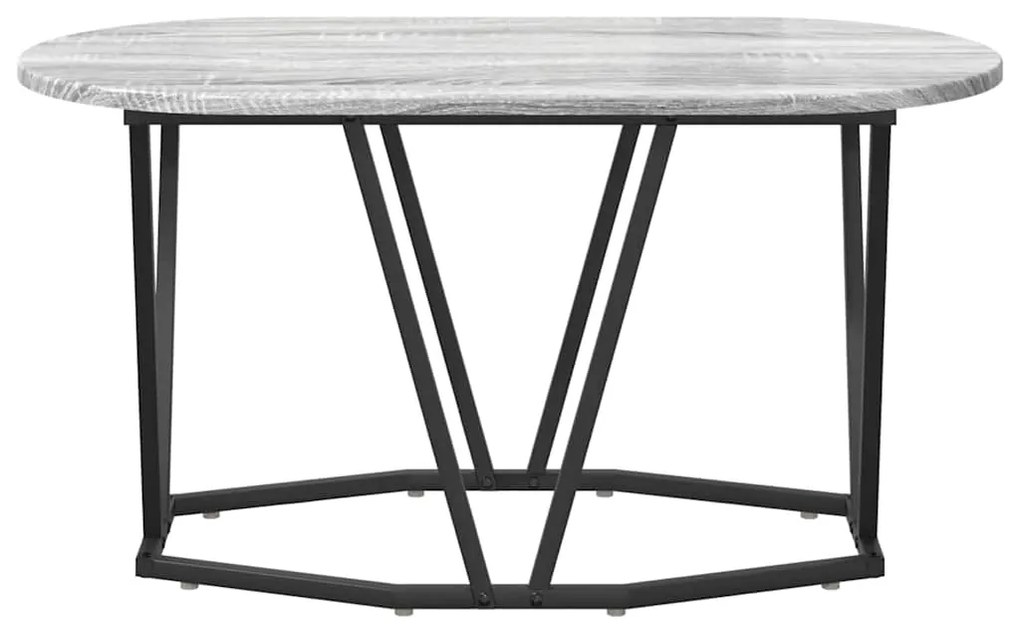 Mesa de Café Cinza Sonoma da - 80x40x40.5 cm, Feita de Madeira Engenhe