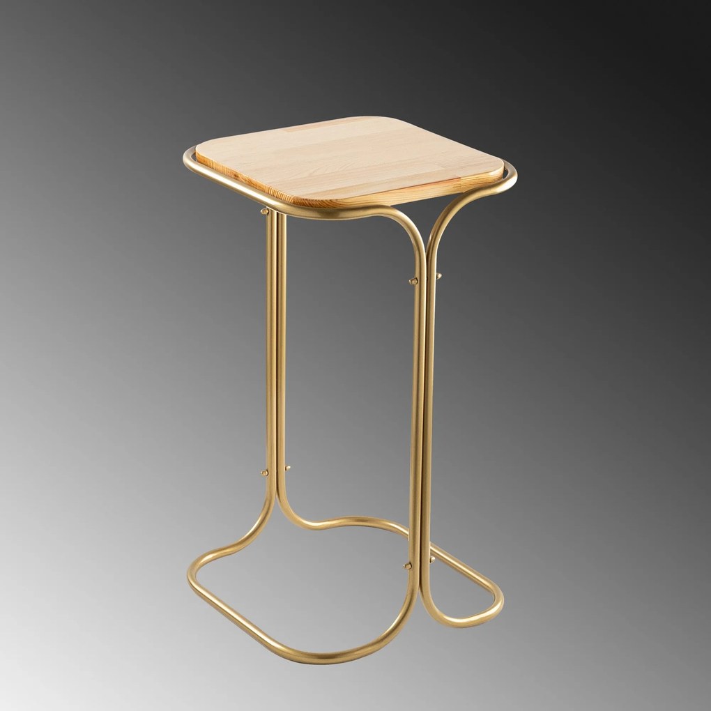 Mesa de Centro Shb-001-C – Dourado Natural – 30x52x30 cm | Tribo Home