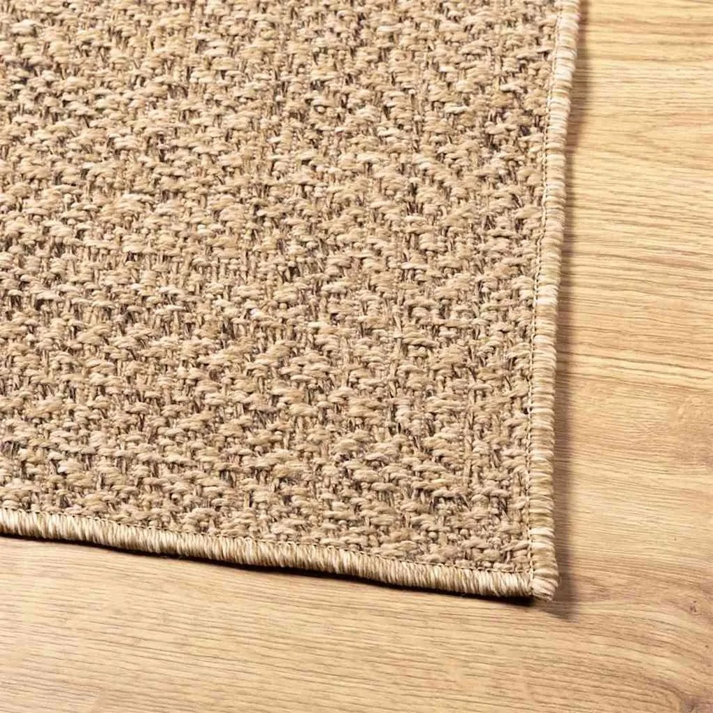 Tapete ZIZUR bege 140x200 cm aspeto de juta interior e exterior