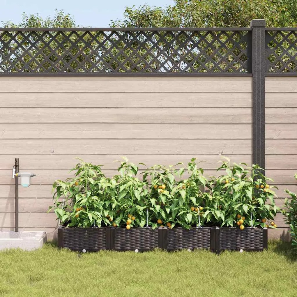 Jardineiras de Jardim 1 pc Castanho 160 x 40 x 22 cm Plástico