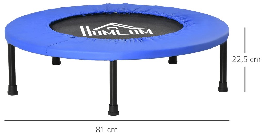 Trampolim Fitness Ø81cm Trampolim de Aço com Borda Protetora e 28 Mola