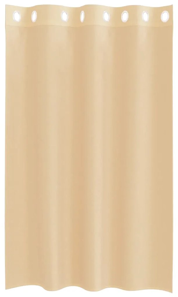 Cortinas de voile com ilhós 2 pcs areia