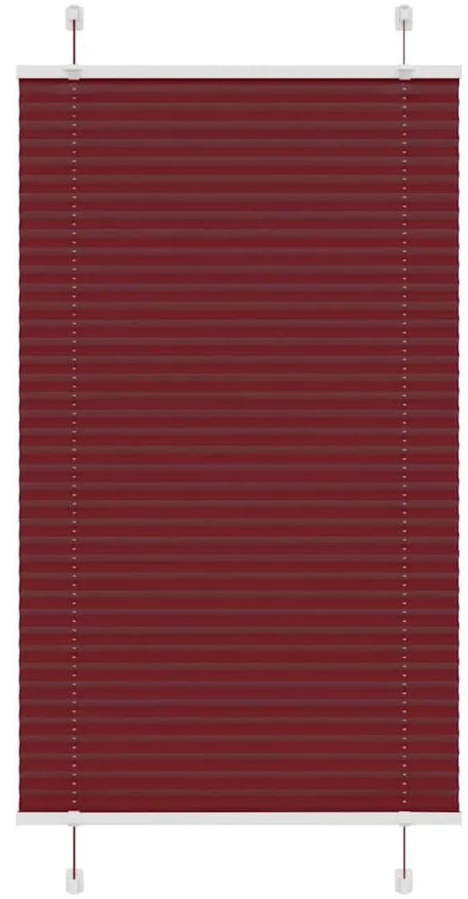 Plissado Cego Bordéus Vermelho 75x100 cm Largura Tecido 74,4 cm