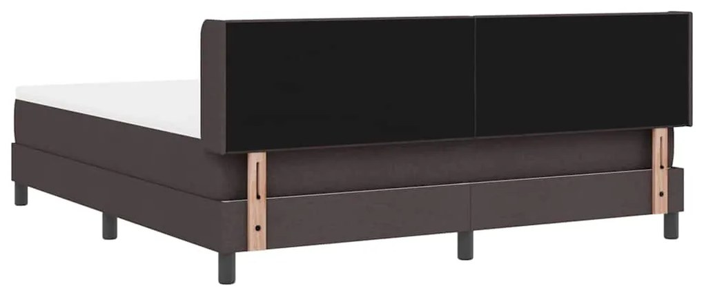 Cama Box Marrom Escuro 180 x 200 cm Tecido de estofado