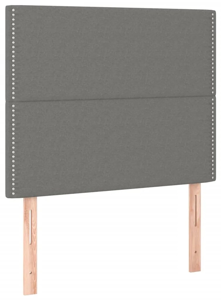 Cama com molas/colchão 90x200 cm tecido cinzento-escuro