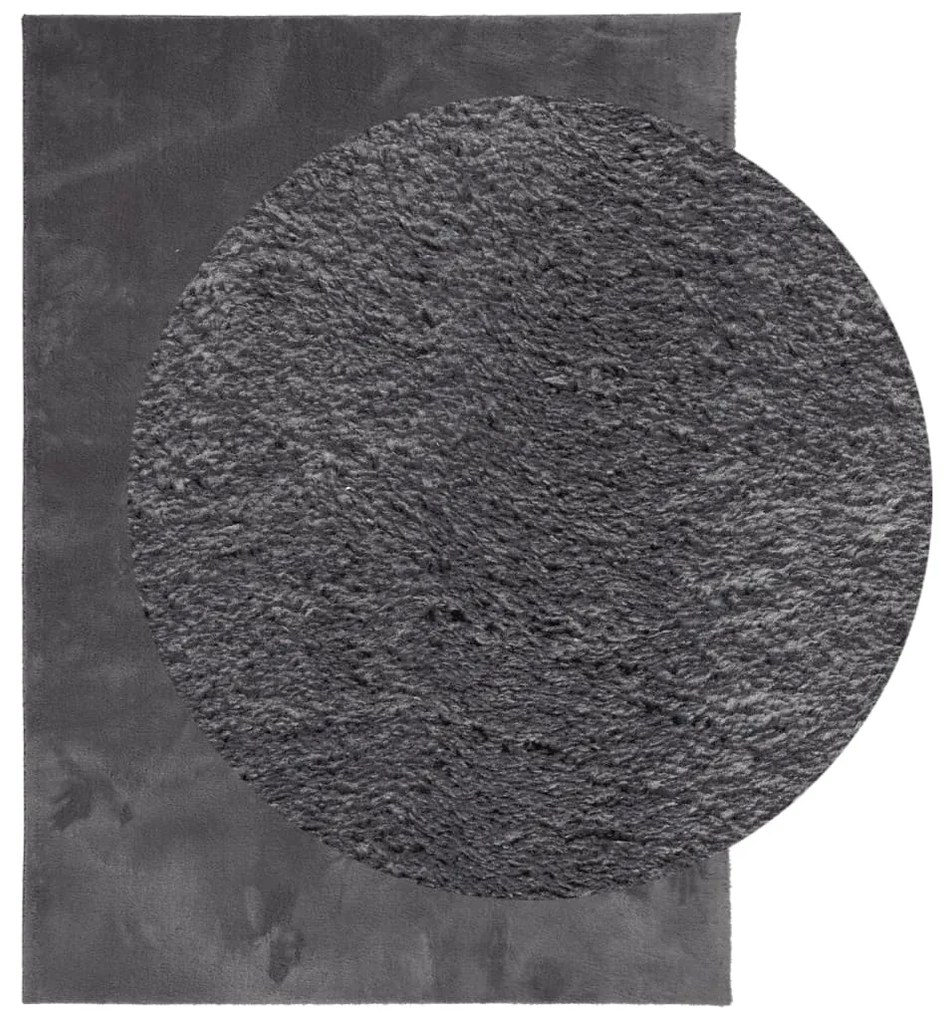 Tapete pelo curto macio e lavável HUARTE 200x280 cm antracite