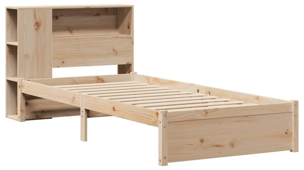 Cama com estante sem colchão 90x200 cm pinho maciço