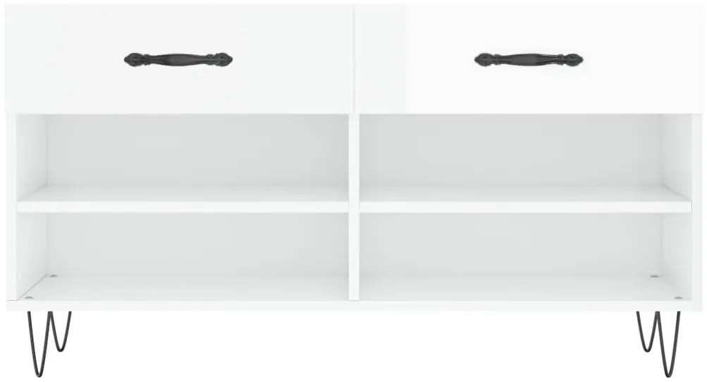 Banco sapateira 102x35x55 cm derivados madeira branco brilhante