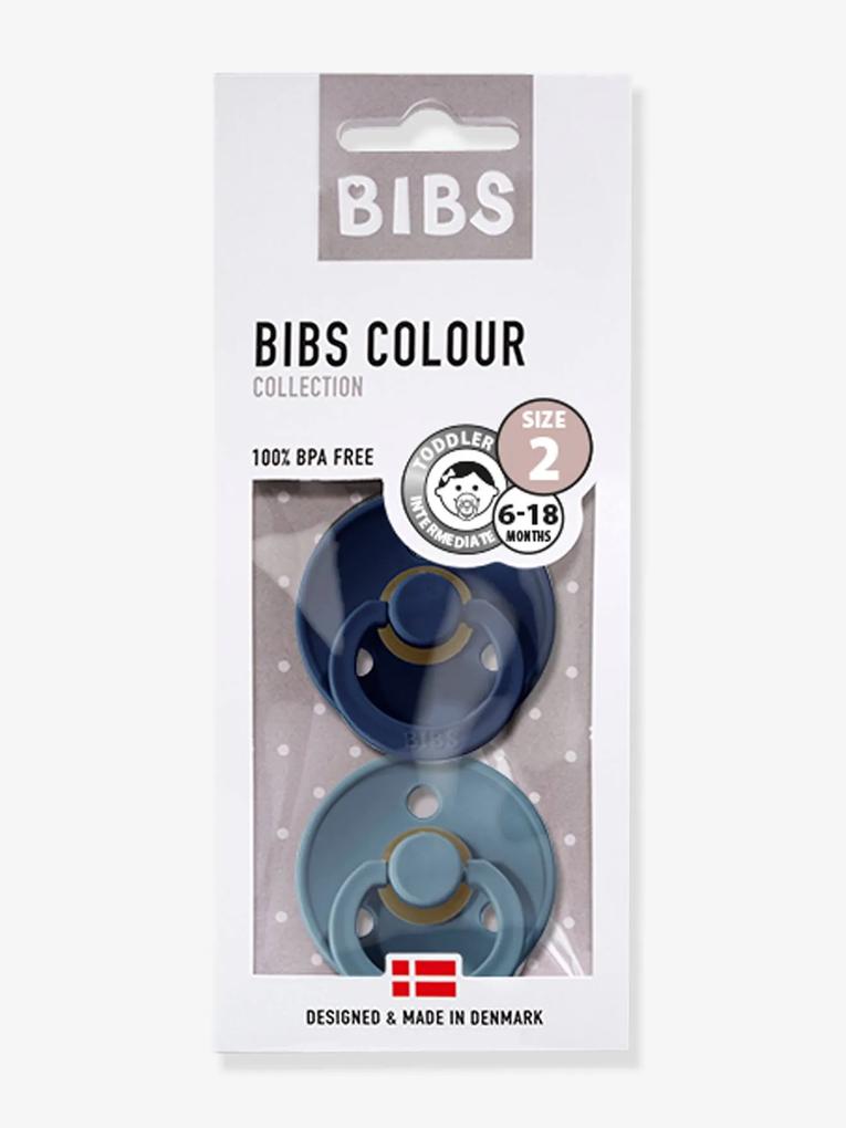 Lote de 2 chupetas, da BIBS Colour, tamanho 2, dos 6 aos 18 meses azul escuro bicolor/multicolor