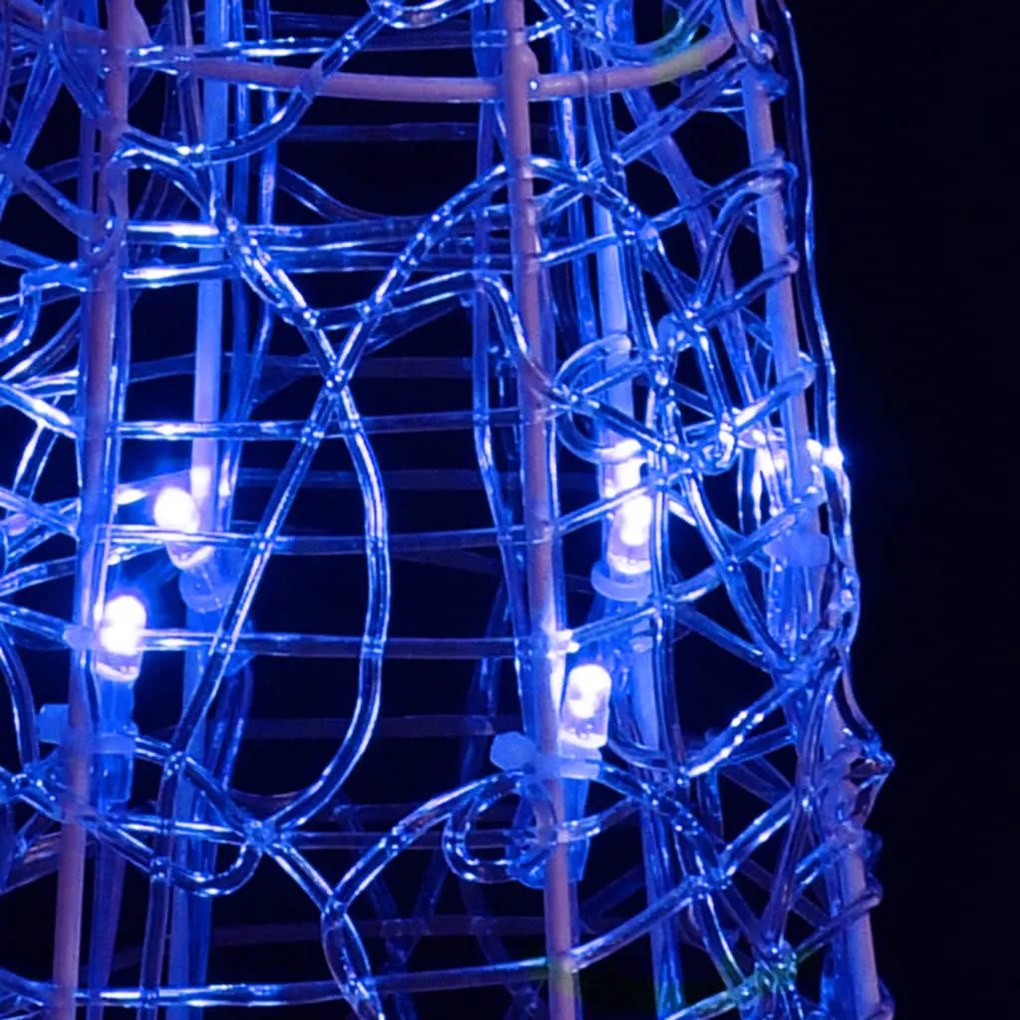 Pirâmide de iluminação decorativa com LEDs acrílico 60 cm azul