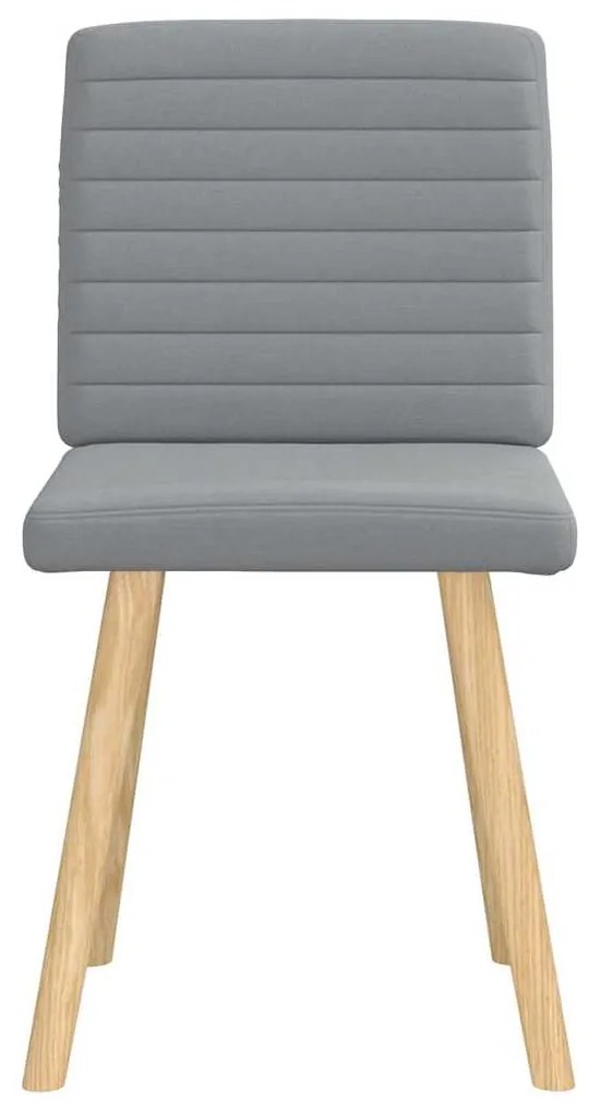 Cadeiras de jantar 2 pcs tecido cinzento-claro