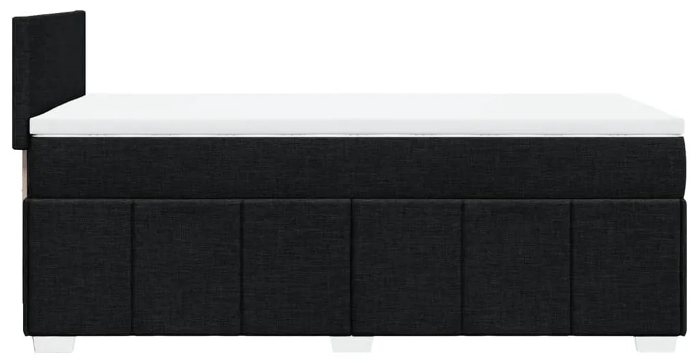 Cama com molas/colchão 90x190 cm tecido preto