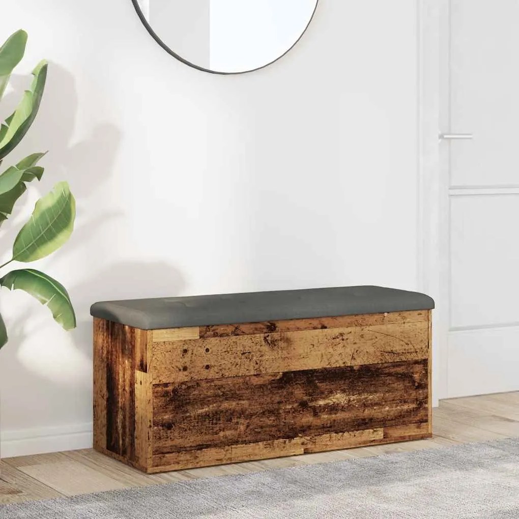 vidaXL Banco de arrumação 102x42x45 cm derivados madeira madeira velha