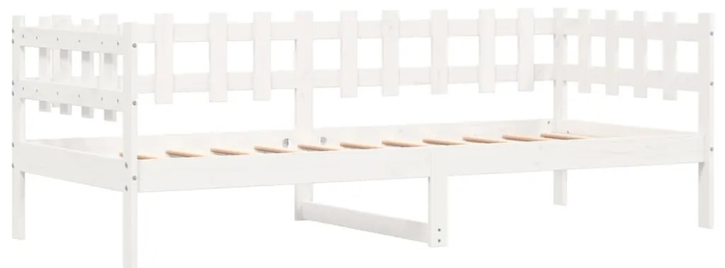 Sofá-cama 90x190 cm madeira de pinho maciça branco